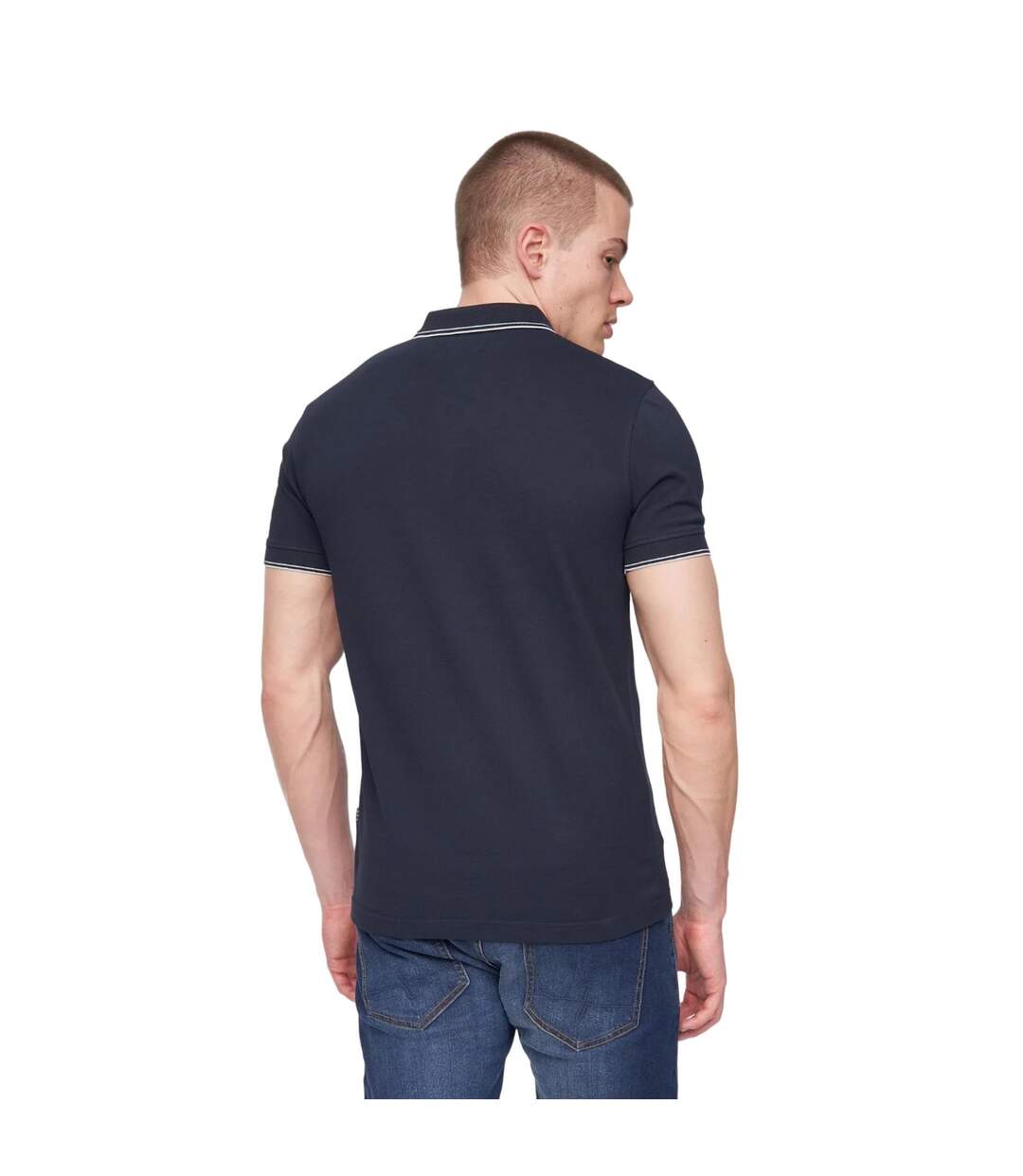 Polo Henflare Homme Bleu Marine Henleys-3