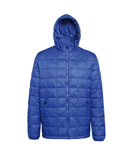 2786 Mens Box Quilt Hooded Zip Up Jacket (Royal) - UTRW5263