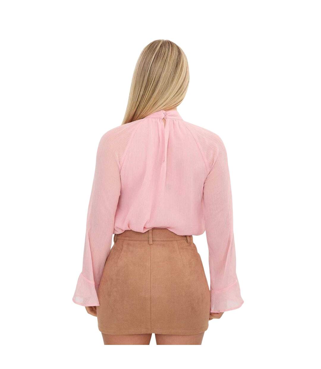 Blouse Manches Longues Motif/style Volanté Femme Rose Blush I Saw It First-2