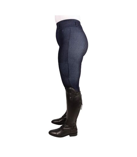 Unisex Adult Valloria Denim Look Horse Riding Tights Navy HYCONIC