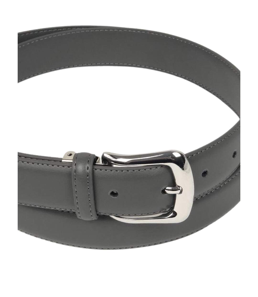 Ceinture en cuir gris homme - Sangle réglable-3