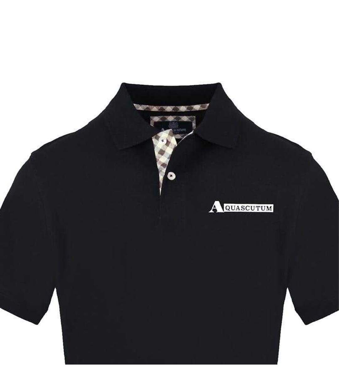 Polo Manches Courtes Homme Noir Aquascutum-3