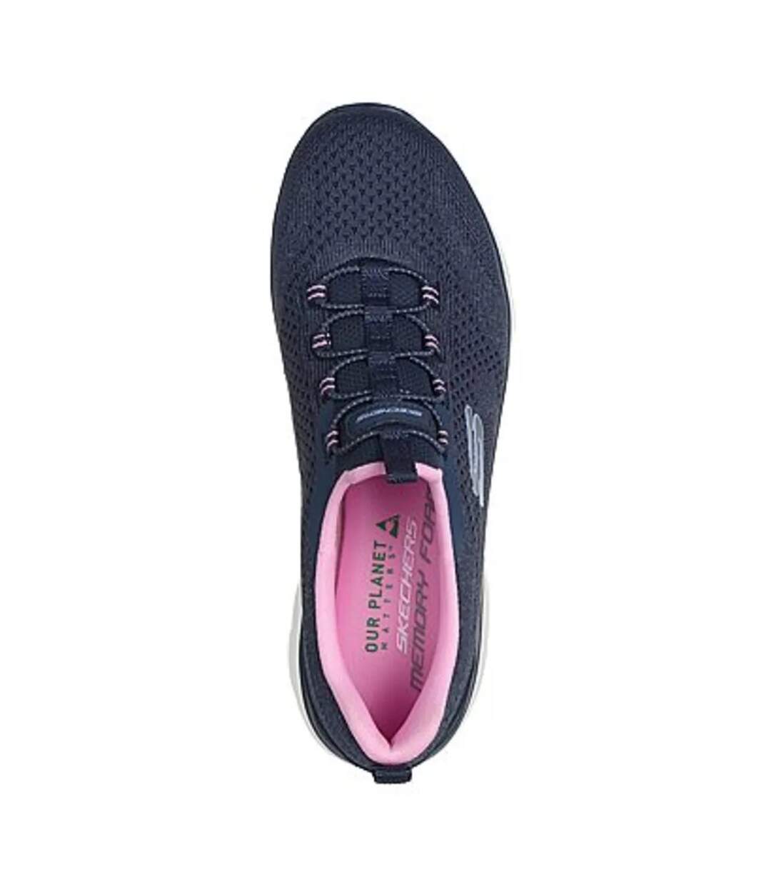 Womens/ladies summit geometric trainers navy/pink Skechers-4