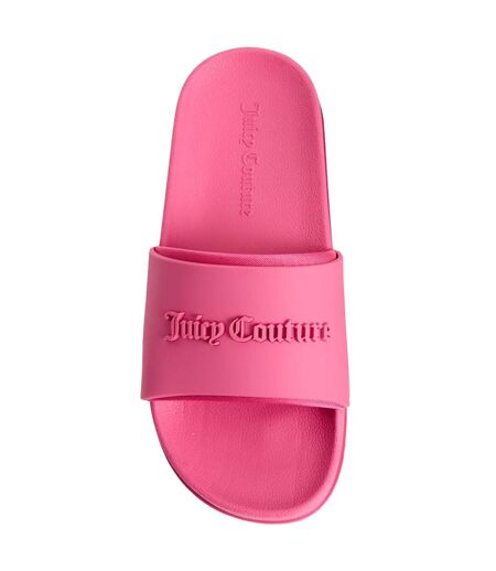 Womens/ladies embossed sliders pink glow Juicy Couture