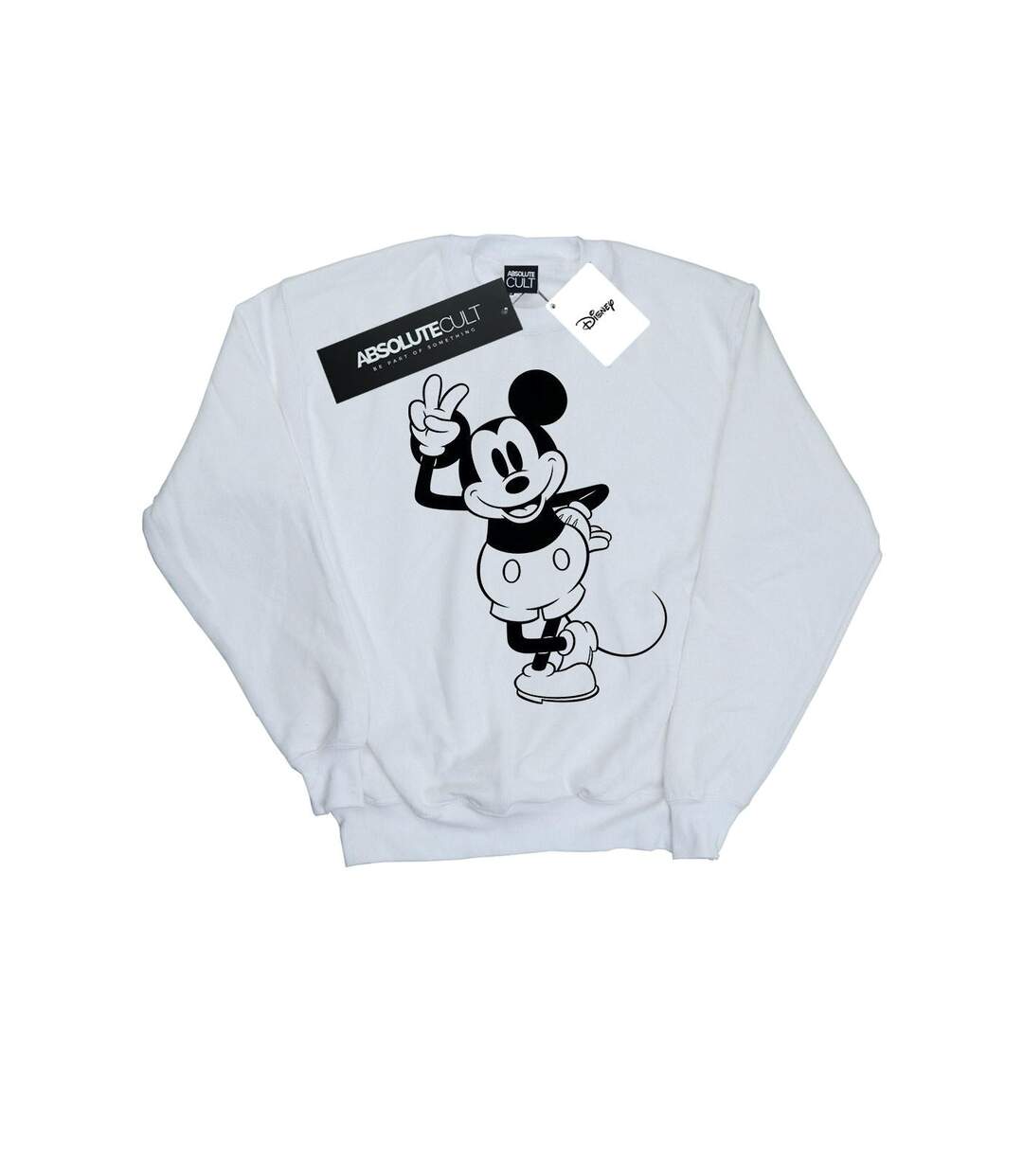 Disney Sweatshirt Womens/Ladies Mickey Mouse Peace Hand (Blanc) - UTBI28315-1