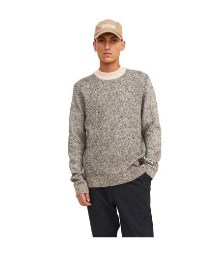 Pull Motif/style Teinture Spatiale Homme Beige Jack And Jones