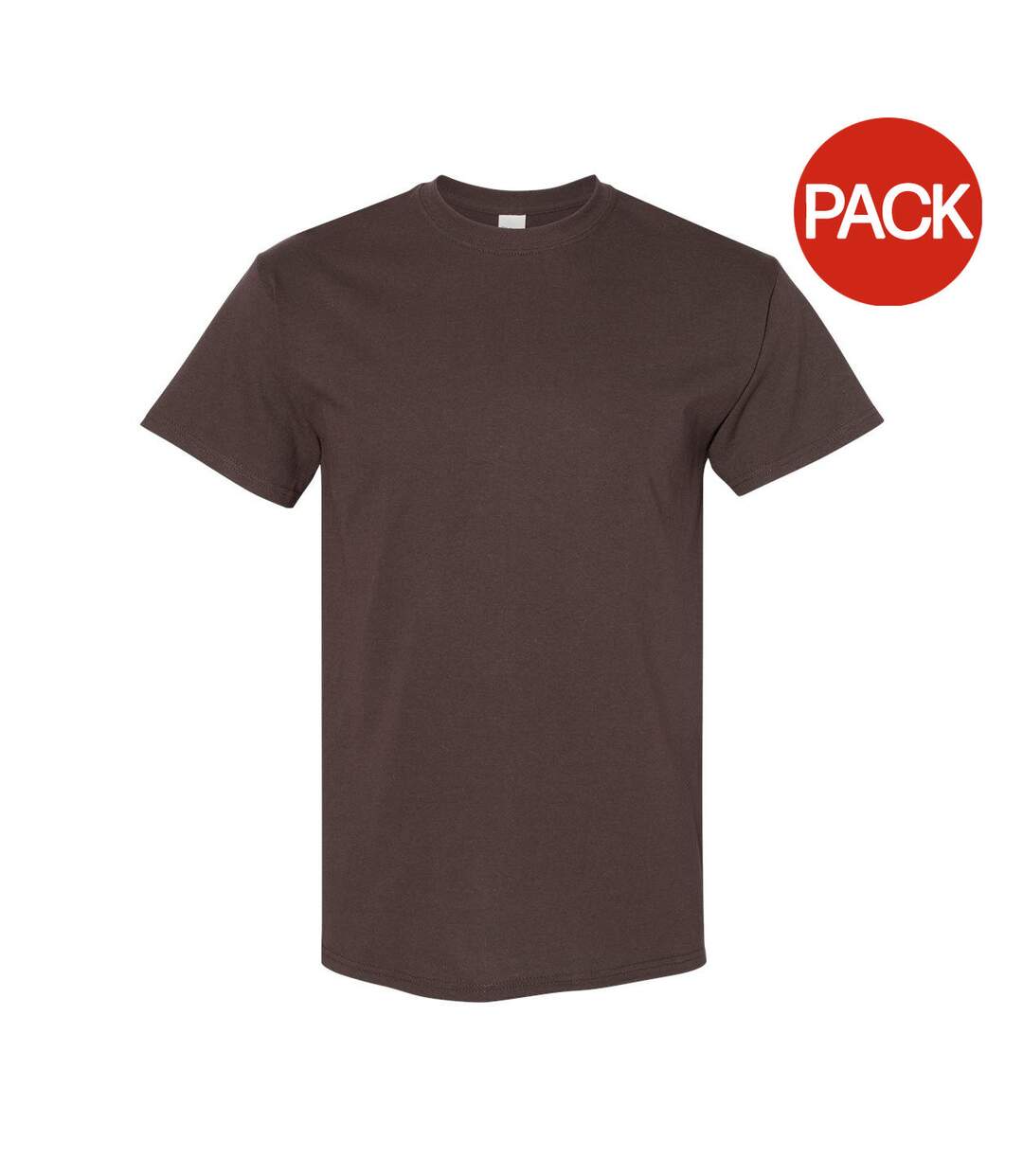 Lot de 5  t-shirts manches courtes hommes marron foncé Gildan-1