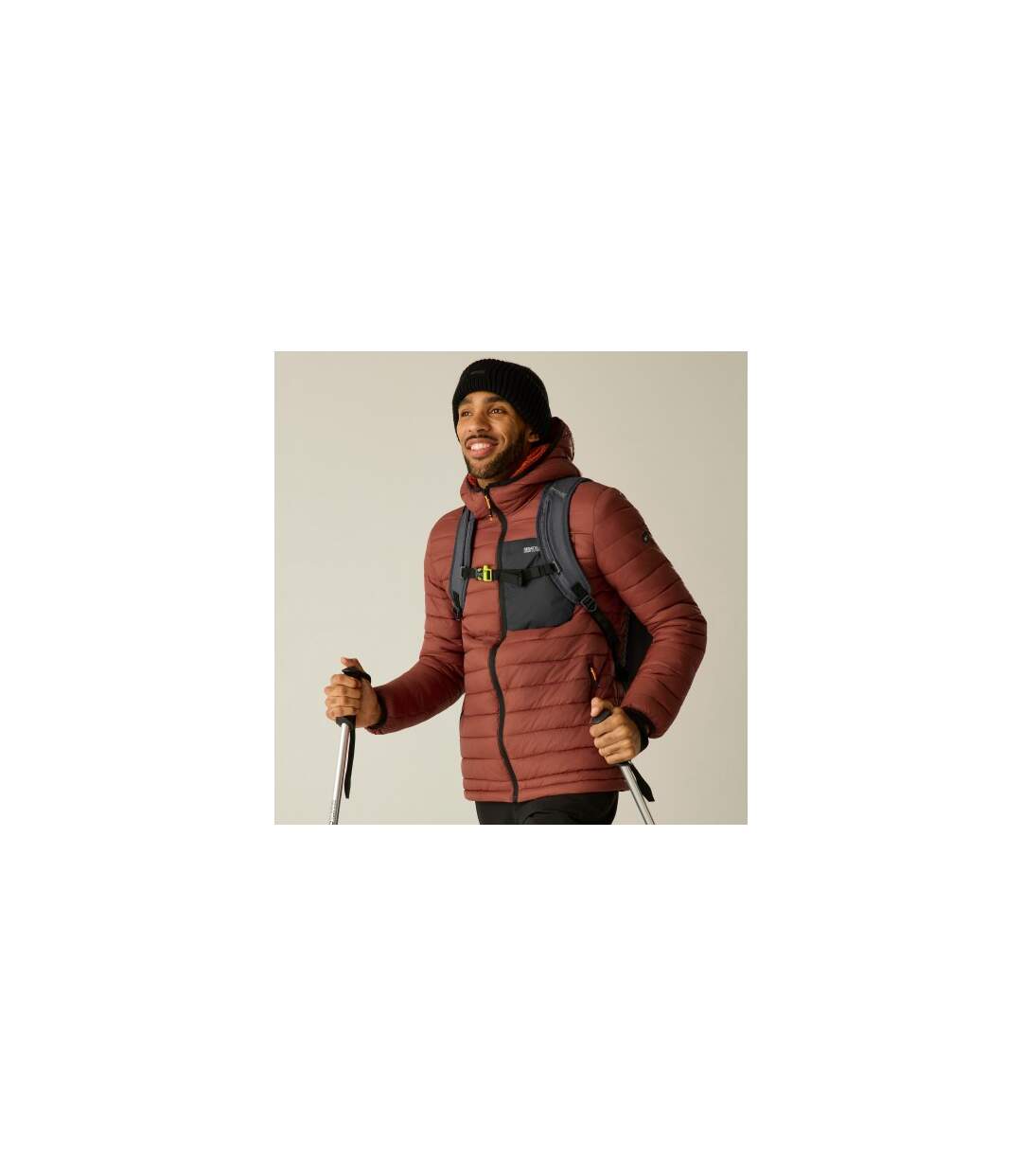 Mens Lightweight Padded Jacket Burnt Henna Black Regatta-1