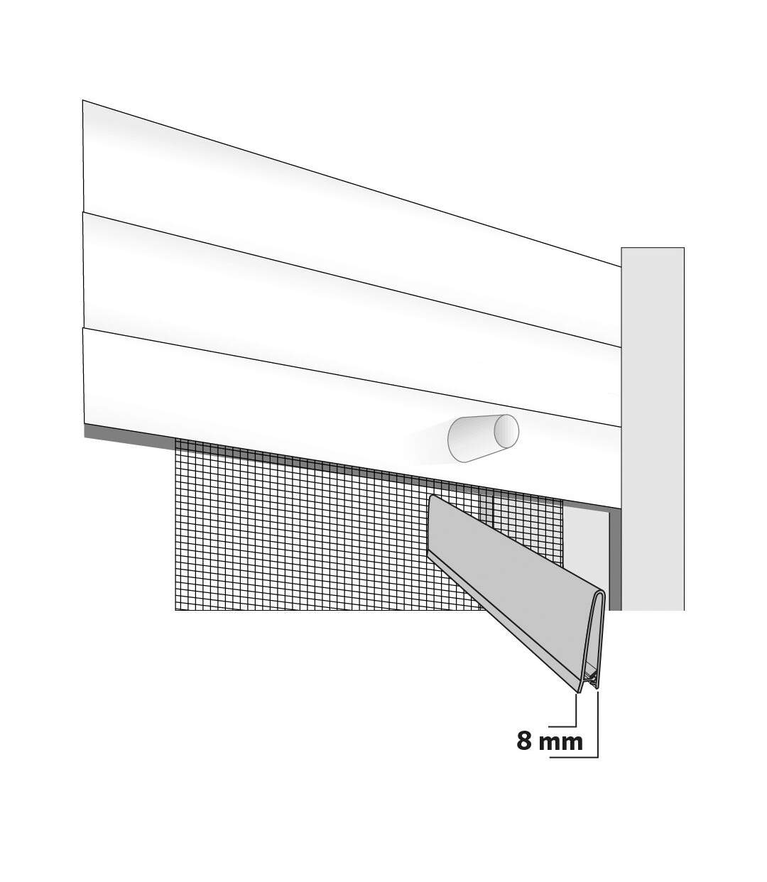 Rideau moustiquaire pour porte fenêtre en polyester 5 lamelles - 125x240 cm