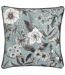 Harlington botany piped velvet floral cushion cover 50cm x 50cm petrol Wylder