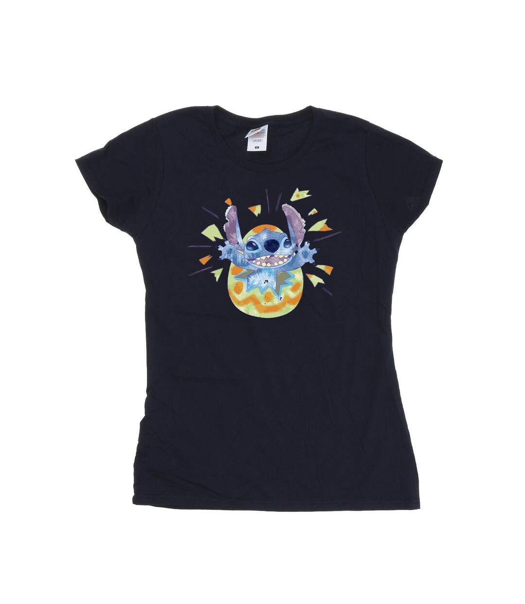 Disney T-shirt en coton Femme/Ladies Lilo & Stitch Cracking Egg (Bleu marine) - UTBI25924-1