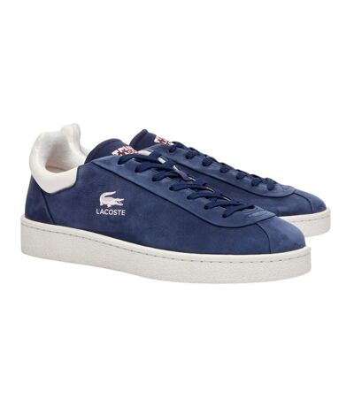 Mens Lineshot Logo Leather Trainers Blue Lacoste