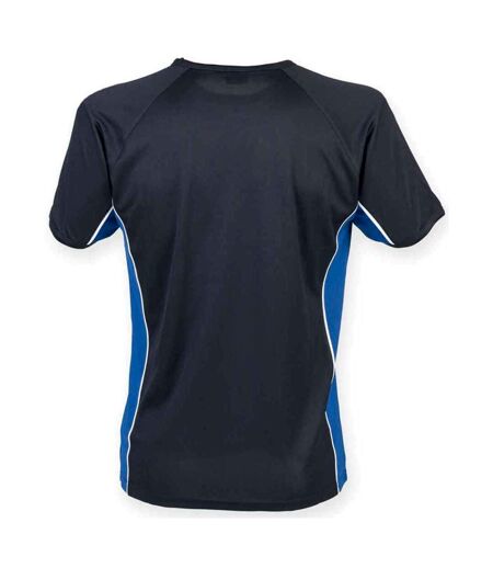 Finden & Hales Mens Performance Panelled T-Shirt (Navy/Royal Blue/White) - UTPC6594