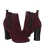 Suede effect leather heeled ankle boots FLLUN3SUE10 woman