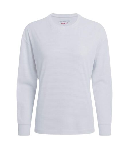 T-shirt Manches Longues Motif/style Quadrillage Femme Blanc Craghoppers