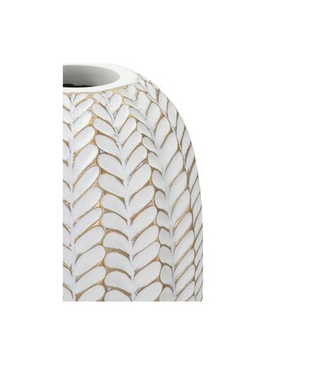 Vase Déco en Résine Leaf 46cm Blanc