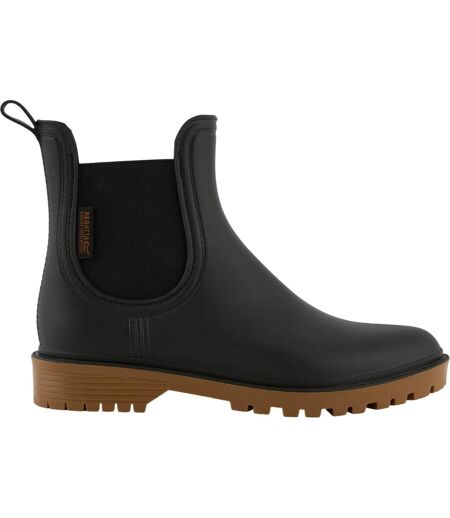 Bottes De Pluie Lady Harriett Femme Noir Mat Marron Pâle Regatta
