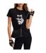 T-shirt Motif/style Chat Choupette Femme Noir Karl Lagerfeld-4