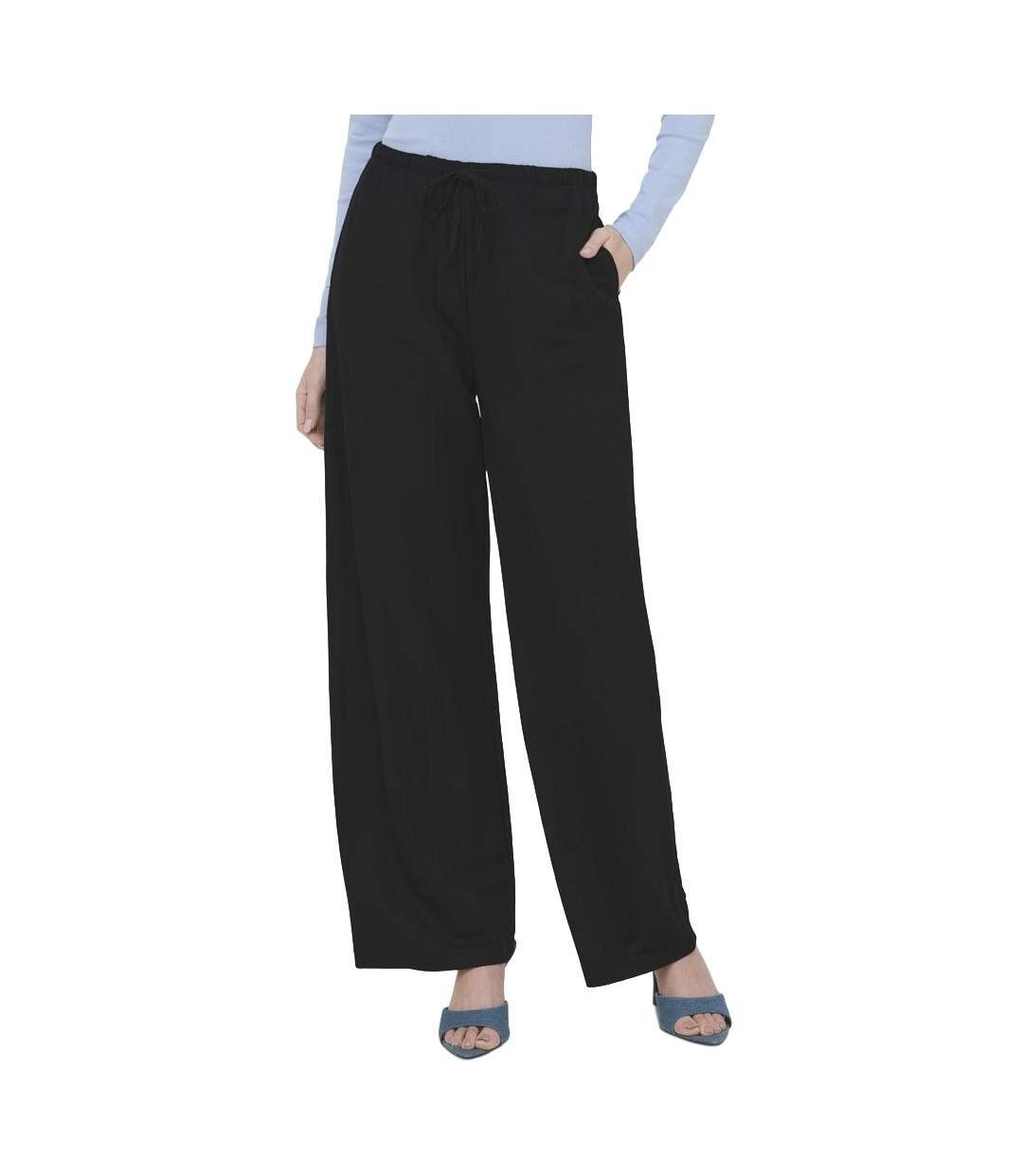 Pantalon fluide noir femme jdy leslie-1