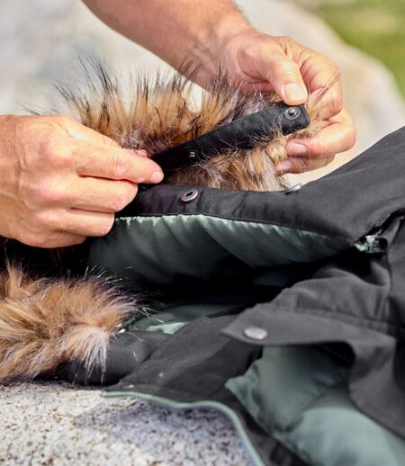 Parka Grand Froid à Capuche Fausse Fourrure