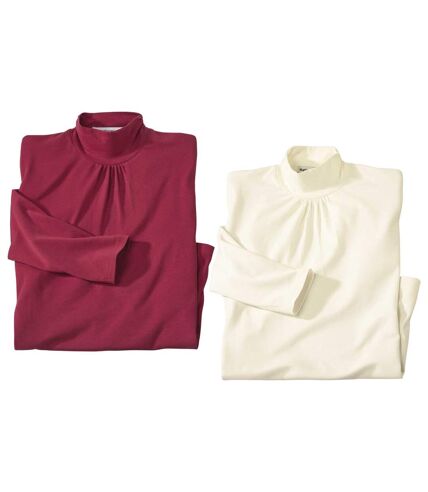 2 egyszínű, magas nyakú aláöltözős  pulóverből álló szett