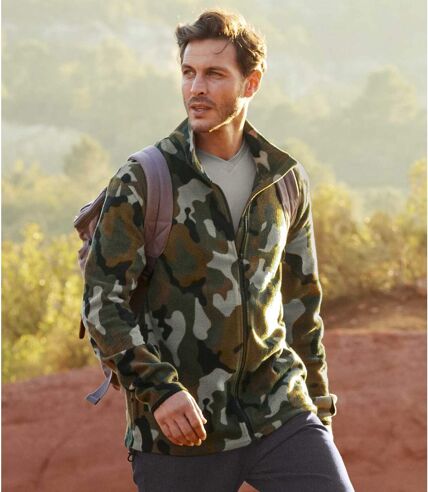 Men's Full Zip Camouflage Fleece Jacket