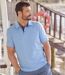 Pack of 3 Men's Casual Polo Shirts - Navy Burgundy Sky Blue