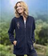 Nachtblauw fleecevest met borduursels Atlas For Men