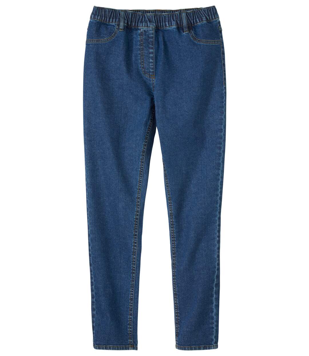 Women's Blue Denim Treggings-3