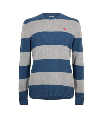 Mens Batwing Logo Crew Neck Jumper Sargasso Sea Levis