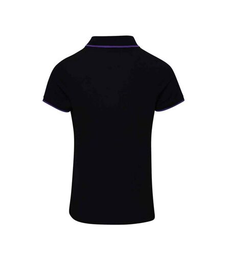 Polo Coolchecker Femme Noir Violet Premier