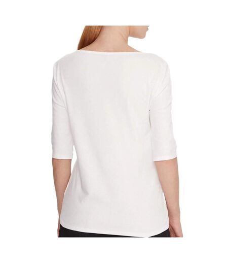 T-Shirt blanc femme calvin klein jeans half supima boat