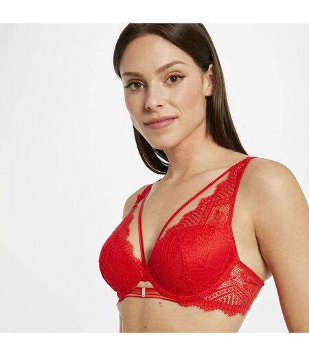 Soutien-gorge ampliforme coque moulée rouge Sophia