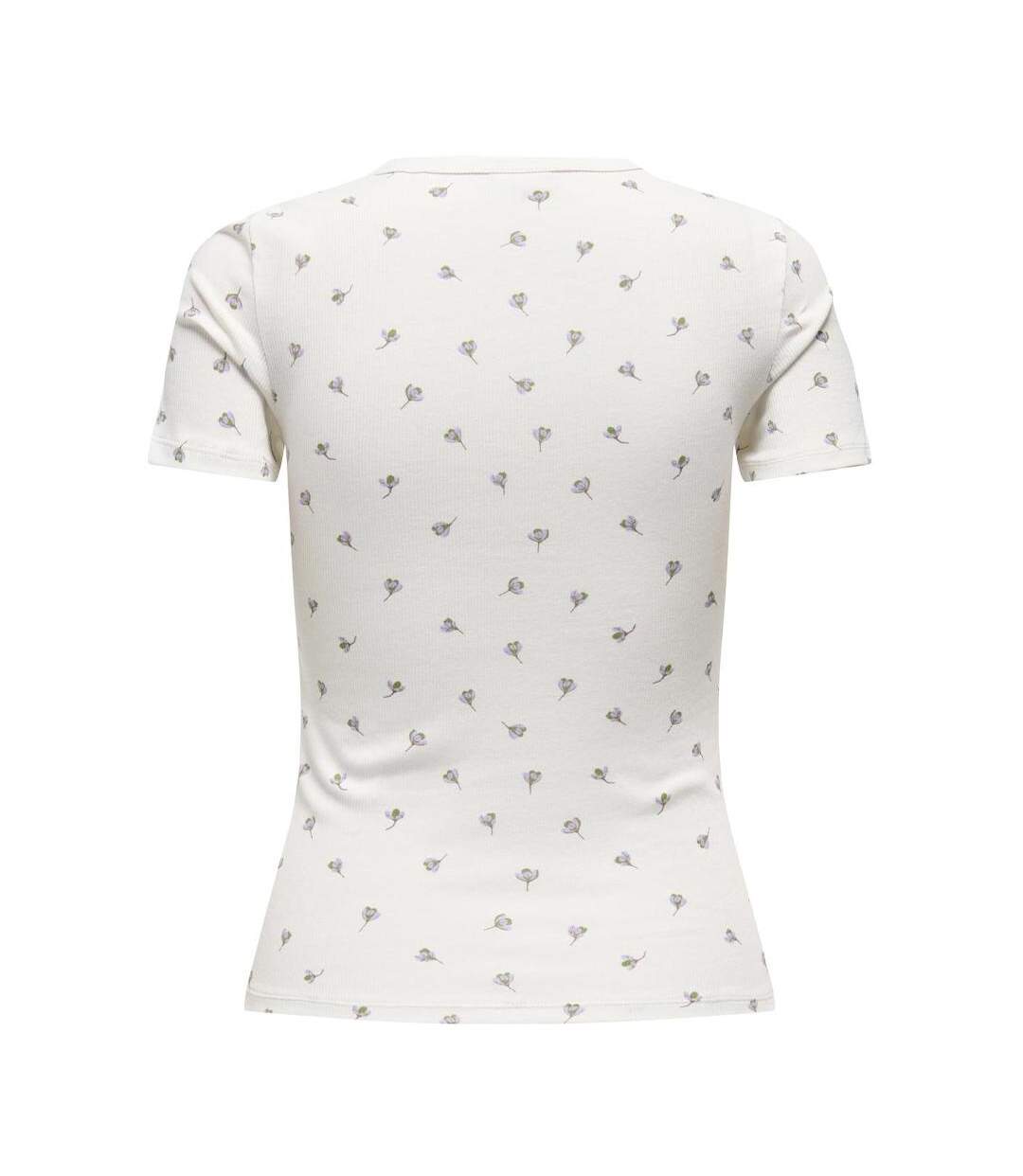 T-Shirt blanc/mauve femme jdy lucky-3