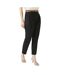 Womens/ladies belted belt slim trousers black Maine