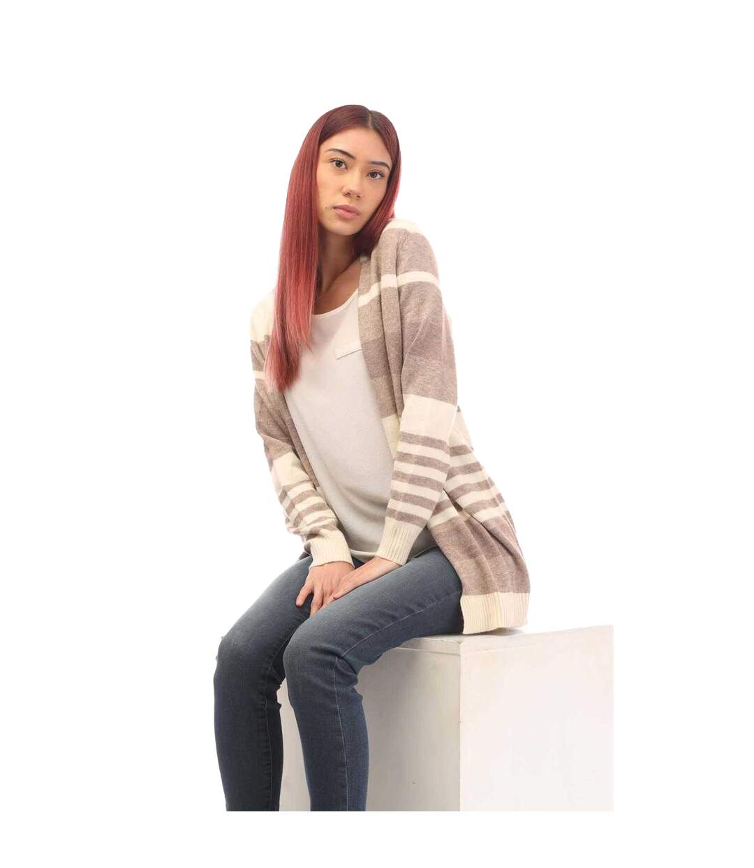 Cardigan lesly femme beige Only-4