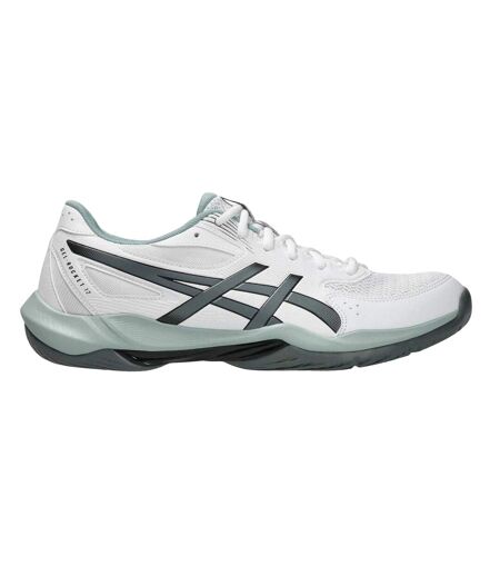 Mens Rocket 12 Indoor Court Trainers White Steel Asics