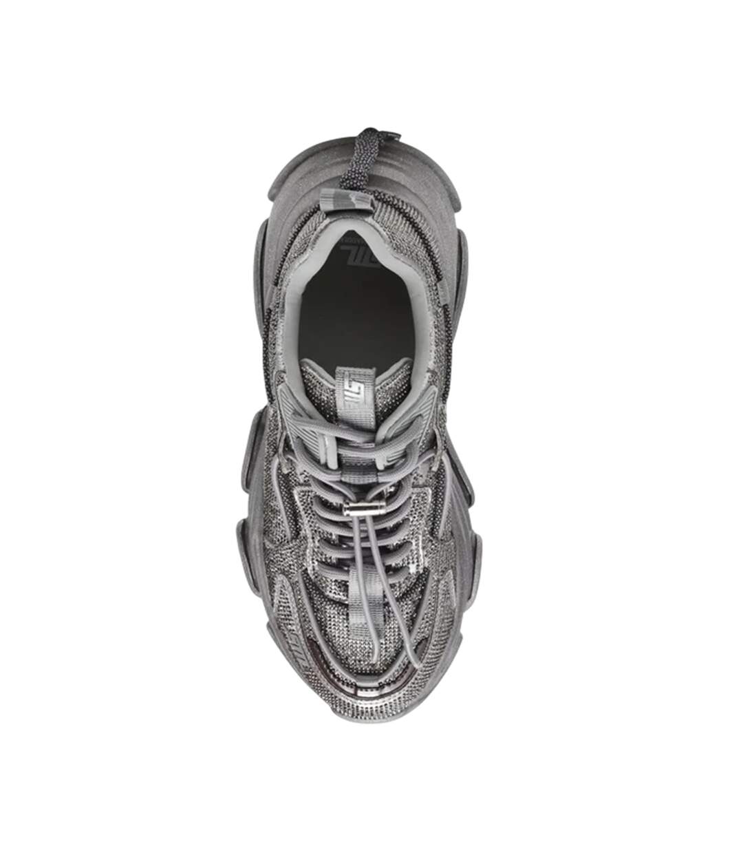 Womens/ladies Vault 2r Glitter Platform Trainers Silver Steve Madden-3