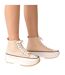 Womens/ladies Platform High Top Trainers Beige Firetrap-3
