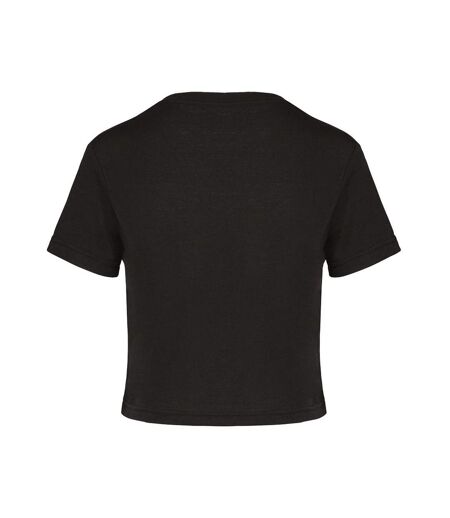 Womens/ladies Triblend Crop Top Black Proact