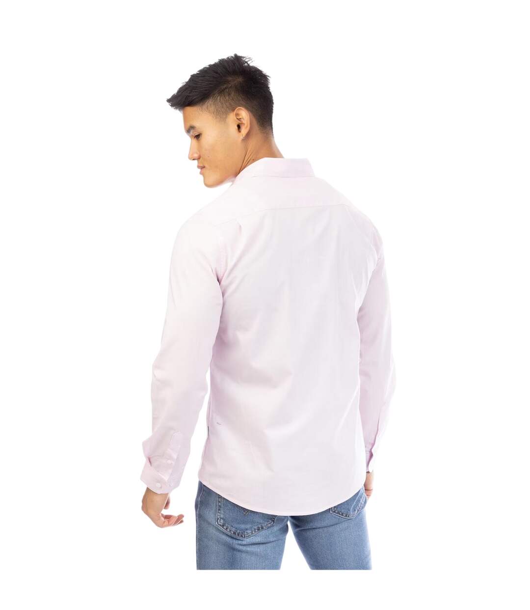 Mens Regular Long-sleeved Shirt Pink Peter Werth-3