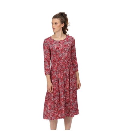 Regatta Womens/Ladies Briella Abstract Long-Sleeved Casual Dress (True Red) - UTRG7273