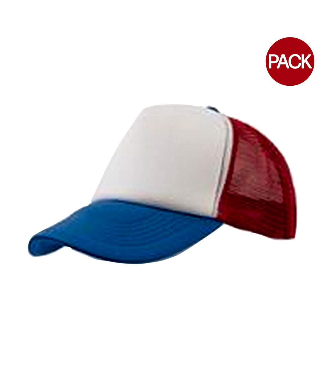 Lot de 2  casquettes rapper adulte bleu / blanc / rouge Atlantis-1