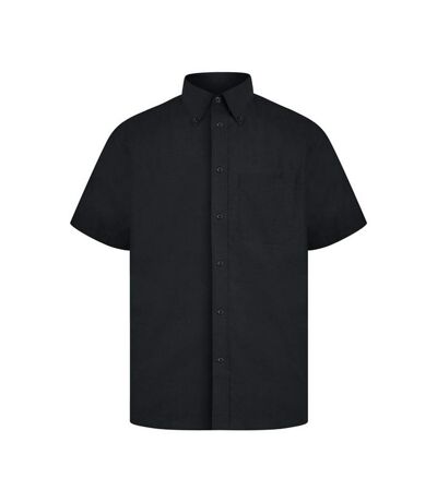 Absolute Apparel Mens Short Sleeved Oxford Shirt (Black) - UTAB120