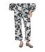 Pantalon Officiel Motif/style Floral Femme Blanc Noir Stine Goya-1