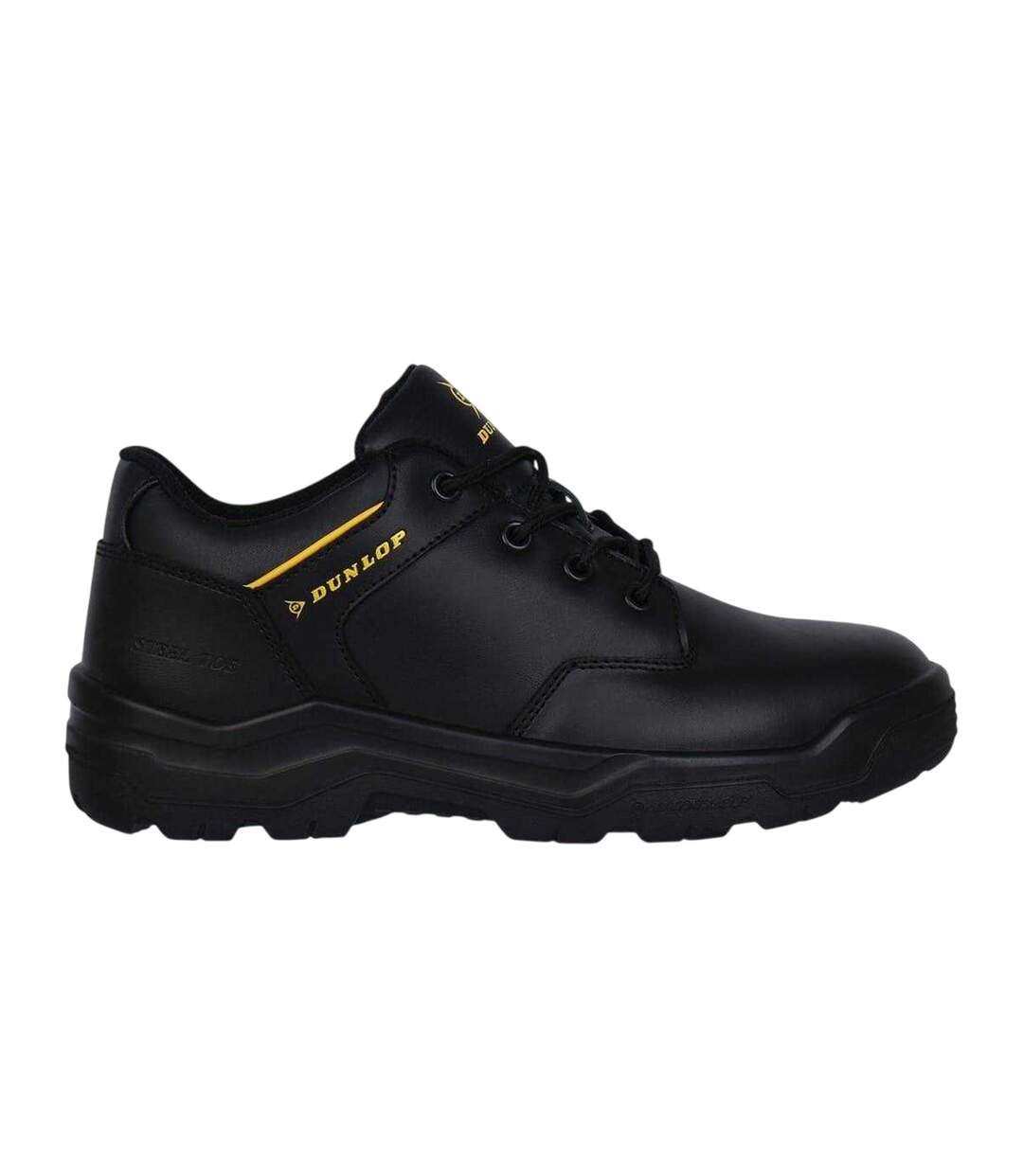 Mens Kansas Leather Safety Shoes Black Dunlop-1