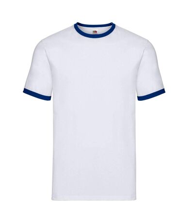 Fruit of the Loom - T-shirt - Adulte (Blanc / Bleu roi) - UTRW10166