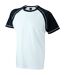 T-shirt bicolore pour homme JN010 - blanc et noir