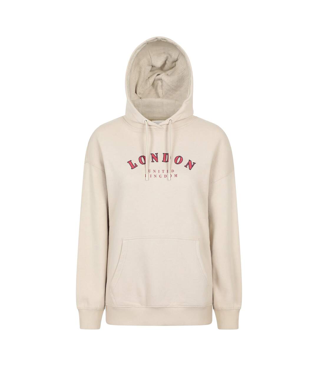 Womens/ladies London Graphic Hoodie Beige Mountain Warehouse-1