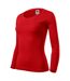 Womens/ladies Fitted Long-sleeved T-shirt Red Malfini-3